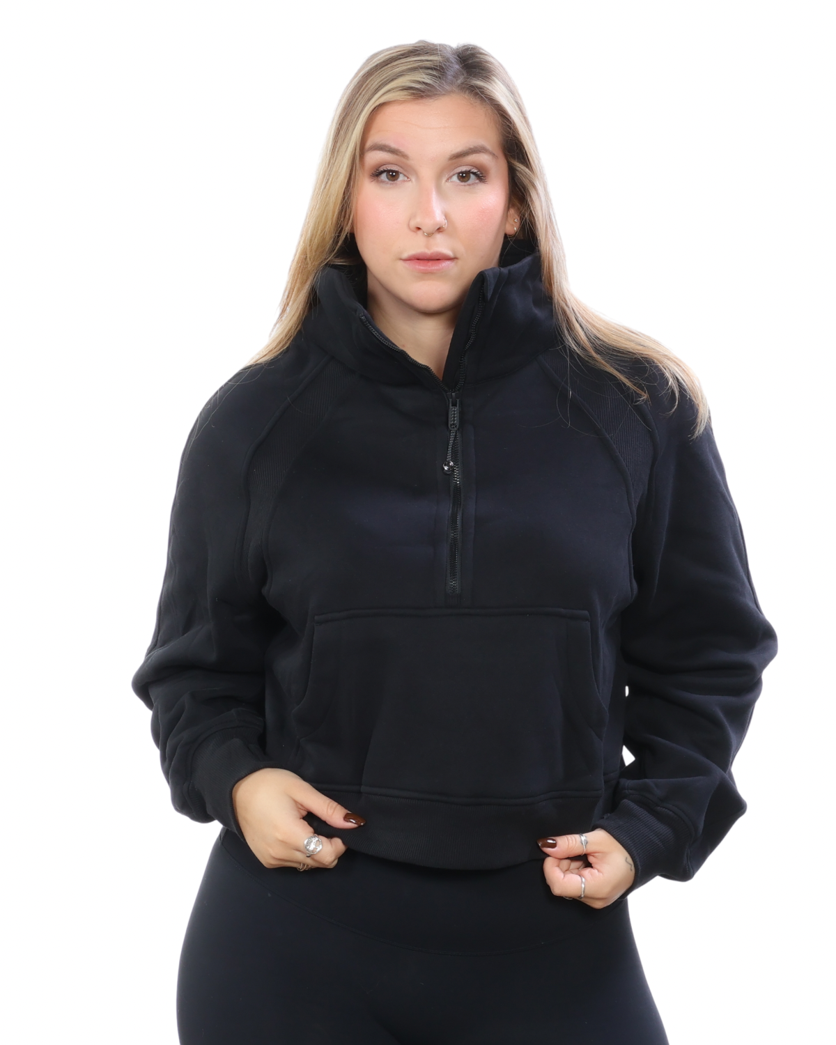 Crewneck demi-zippé Camille - Noir