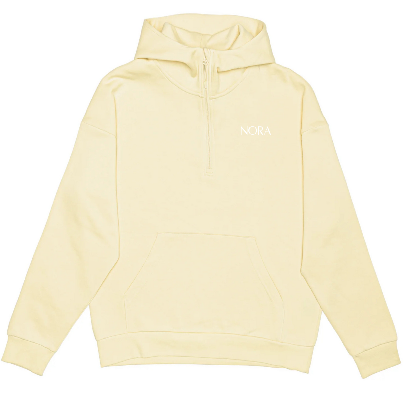 Hoodie à demi-zip - Ivoire