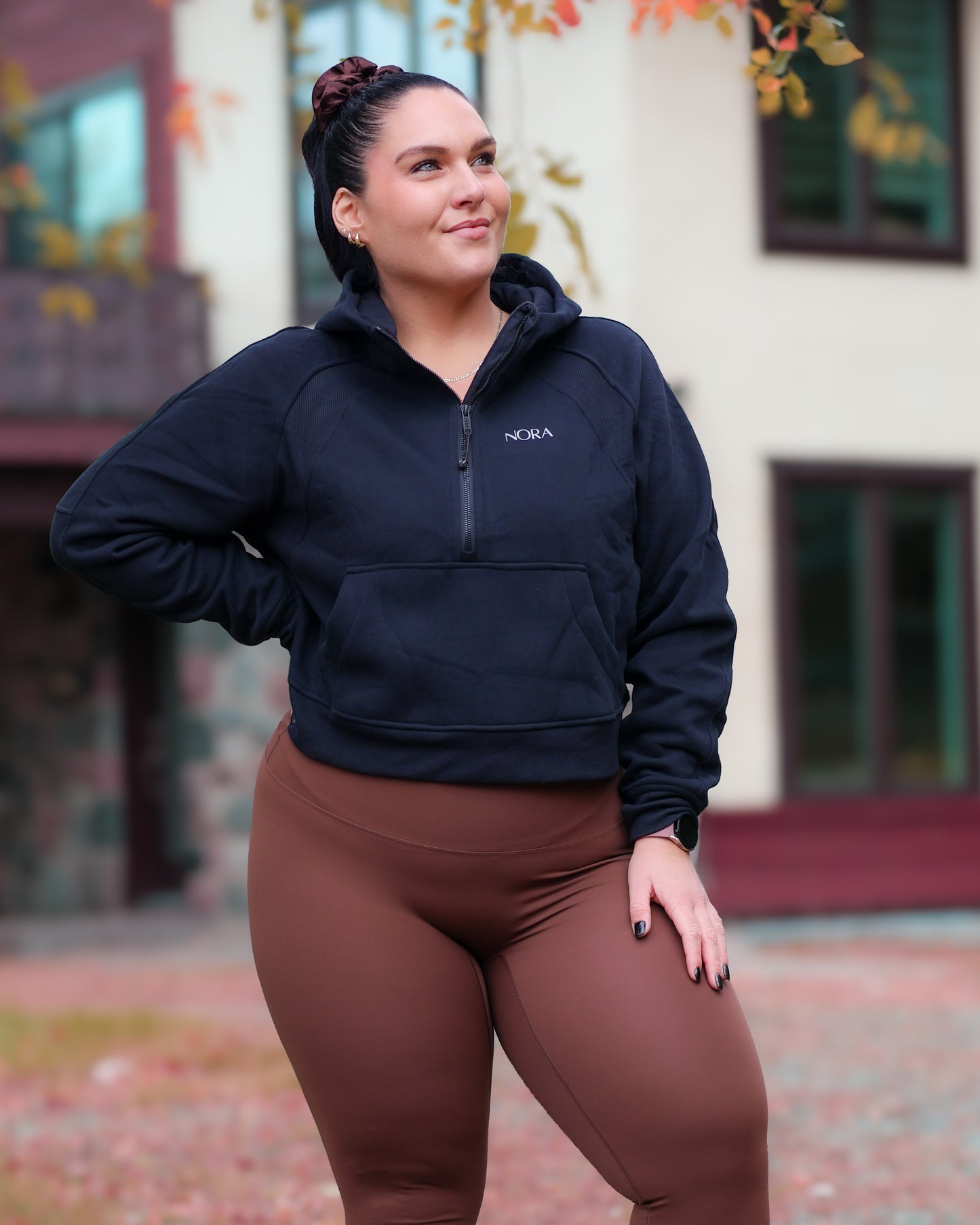 Crewneck demi-zippé Camille - Noir