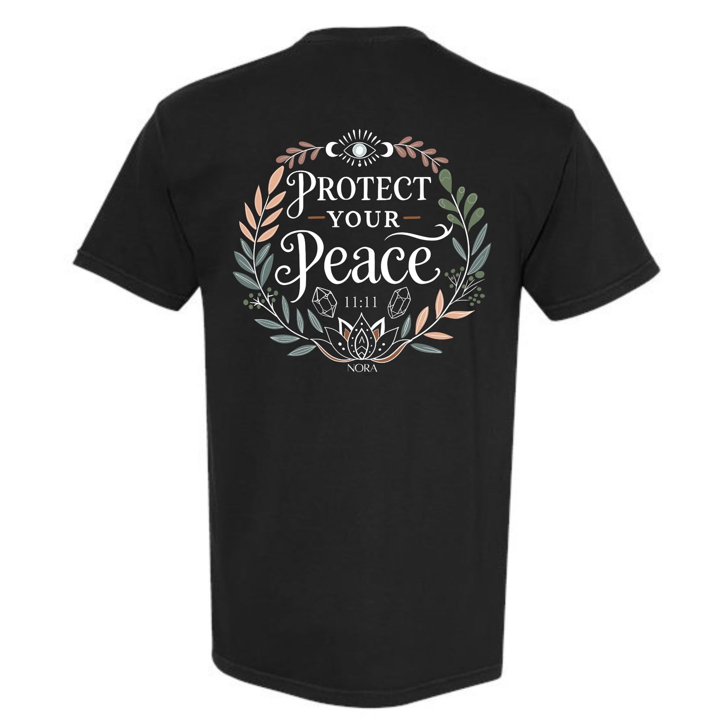 Haut à manches courtes oversized Protect your peace - Noir