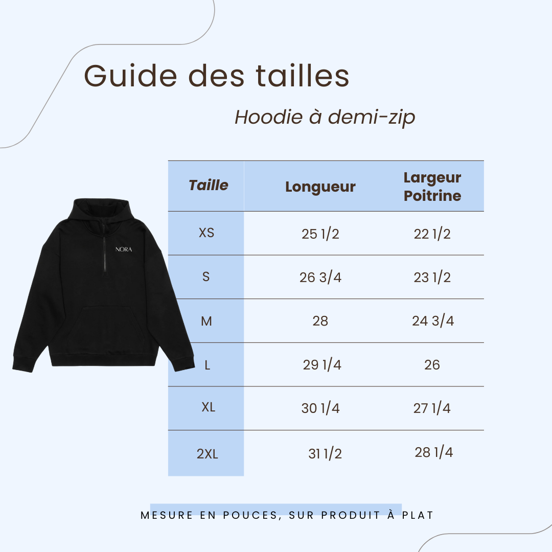 Hoodie à demi-zip - Noir