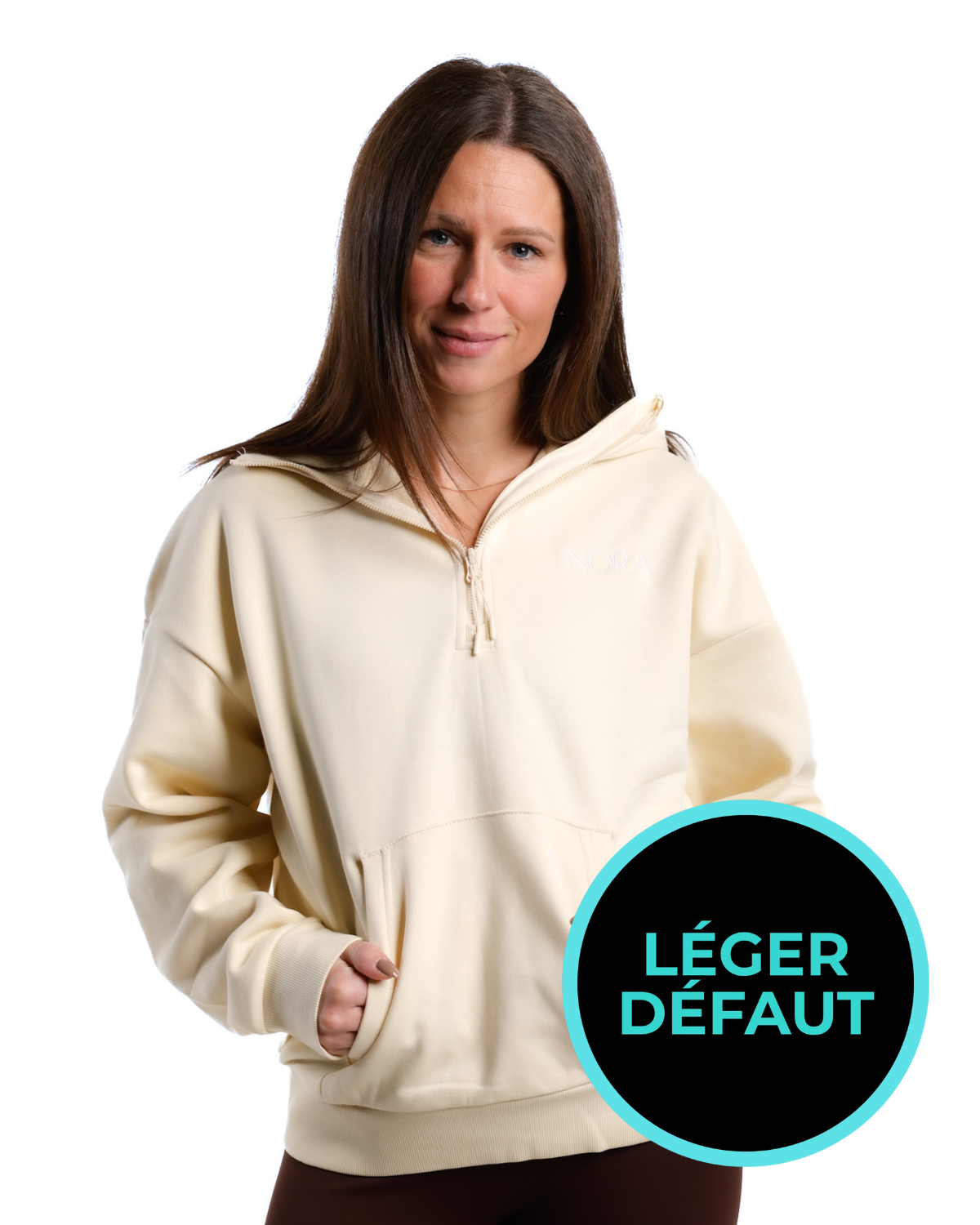 Hoodie à demi-zip - BUTTER YELLOW *LÉGER DÉFAUT*