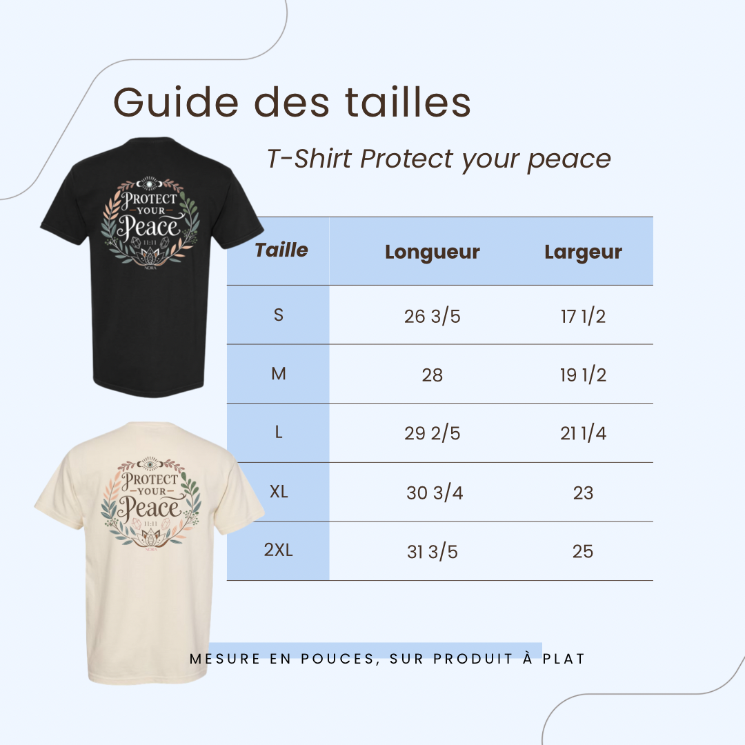 Haut à manches courtes oversized Protect your peace - Noir
