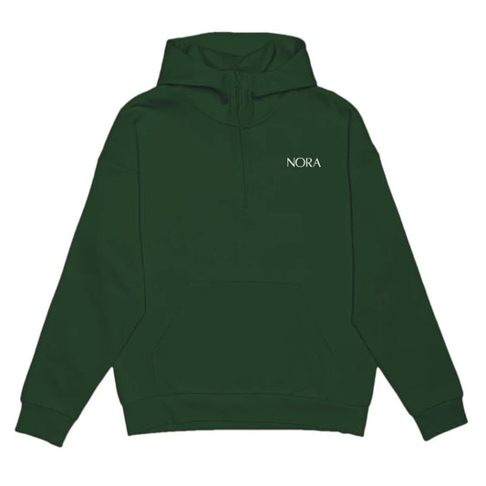 Hoodie à demi-zip - Vert forêt
