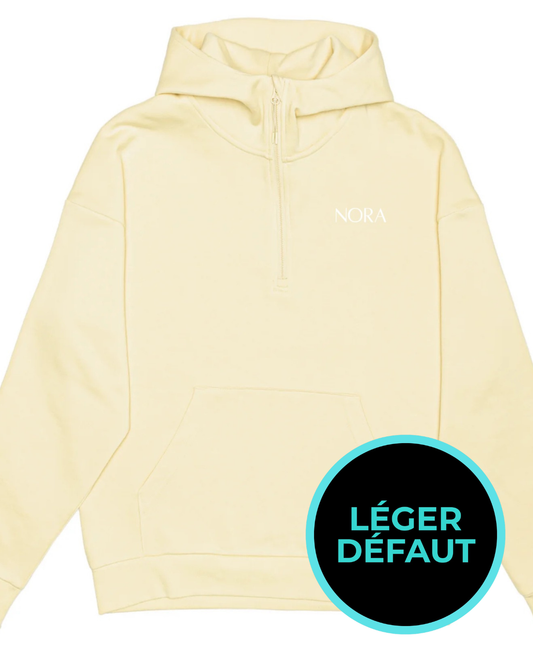Hoodie à demi-zip - Ivoire *LÉGER DÉFAUT*