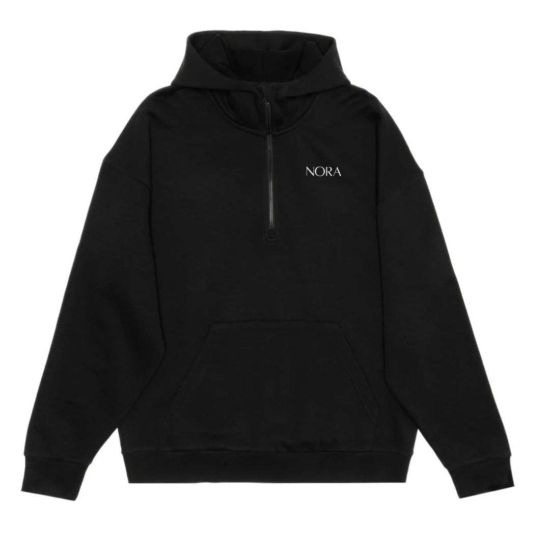 Hoodie à demi-zip - Noir