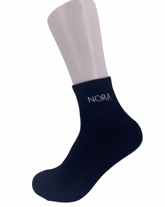Mini crew socks - Noir logo blanc