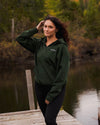 Hoodie à demi-zip - Vert forêt