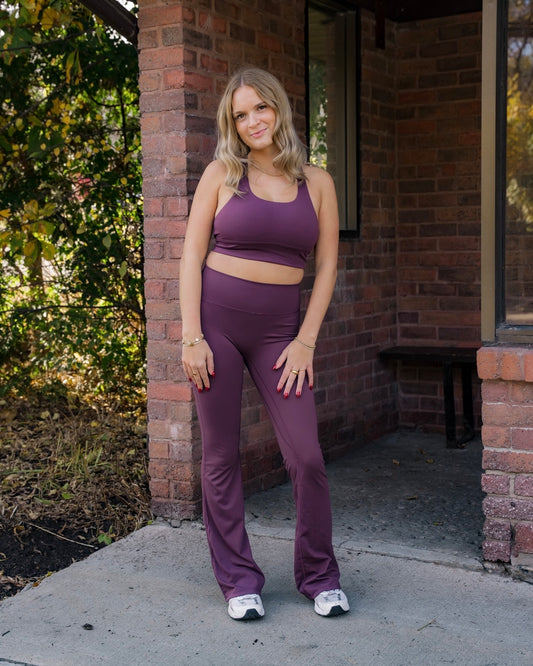 SIGNATURE | LEGGING FLARE À TAILLE HAUTE - FIGUE