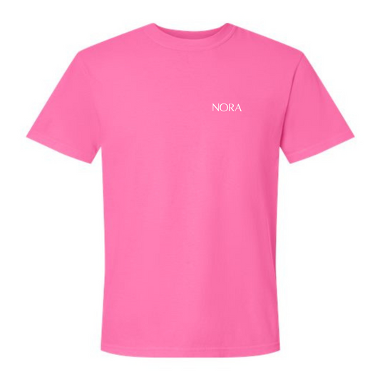 Haut à manches courtes oversized  - Rose néon